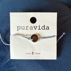 Pura Vida Mood Bracelet with Brown Stone